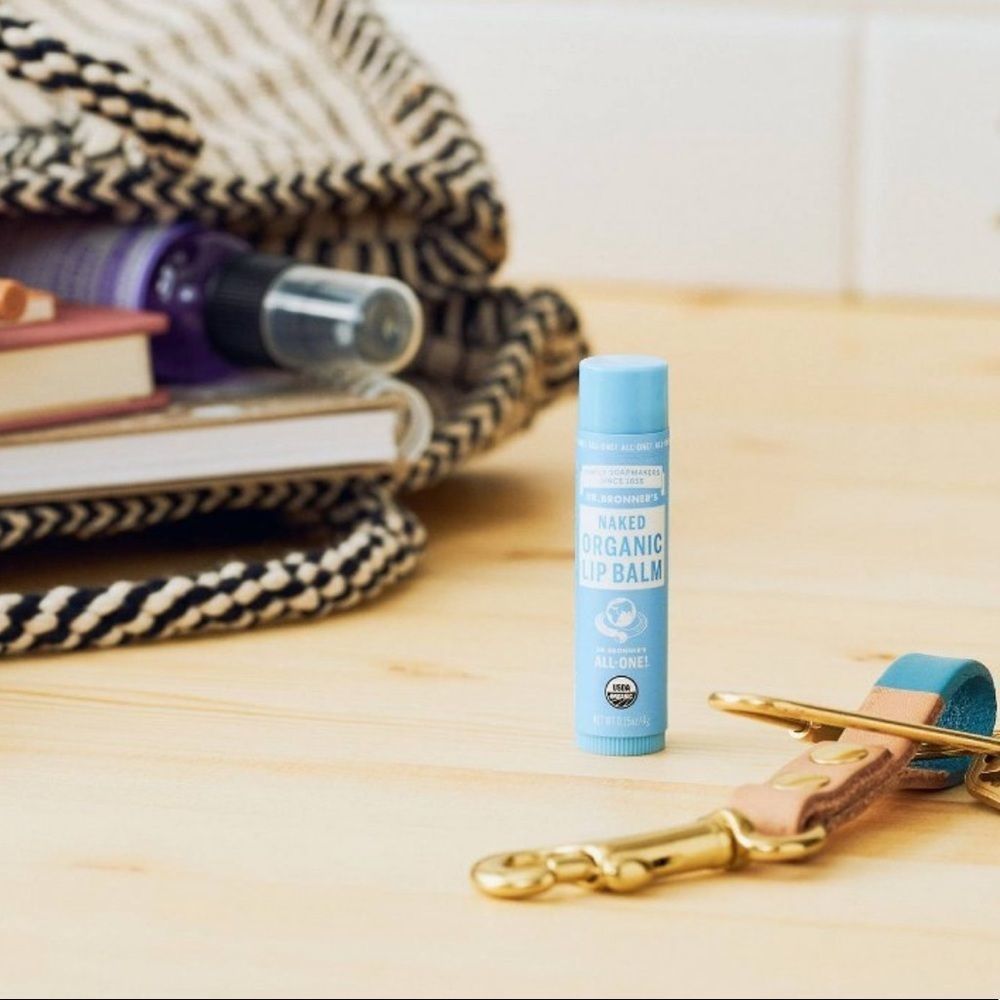 $6❤️🔥 LAST 1! Dr Bronners Organic NAKED Lip Balm Treatment Unscented 2PK NEW - Picture 2 of 3